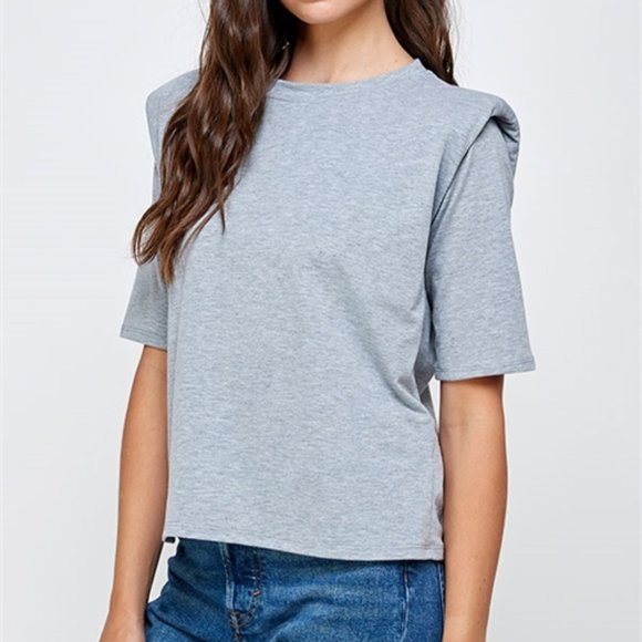 PADDED SHOULDER TOP - Picture 6 of 6